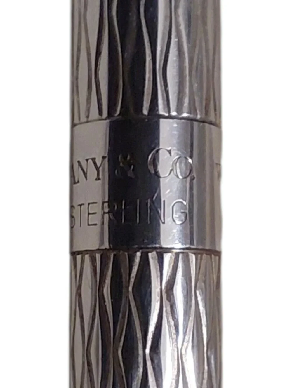 Tiffany & Co. Vintage Sterling Silver Crosshatch / Diamond Design Pen Set